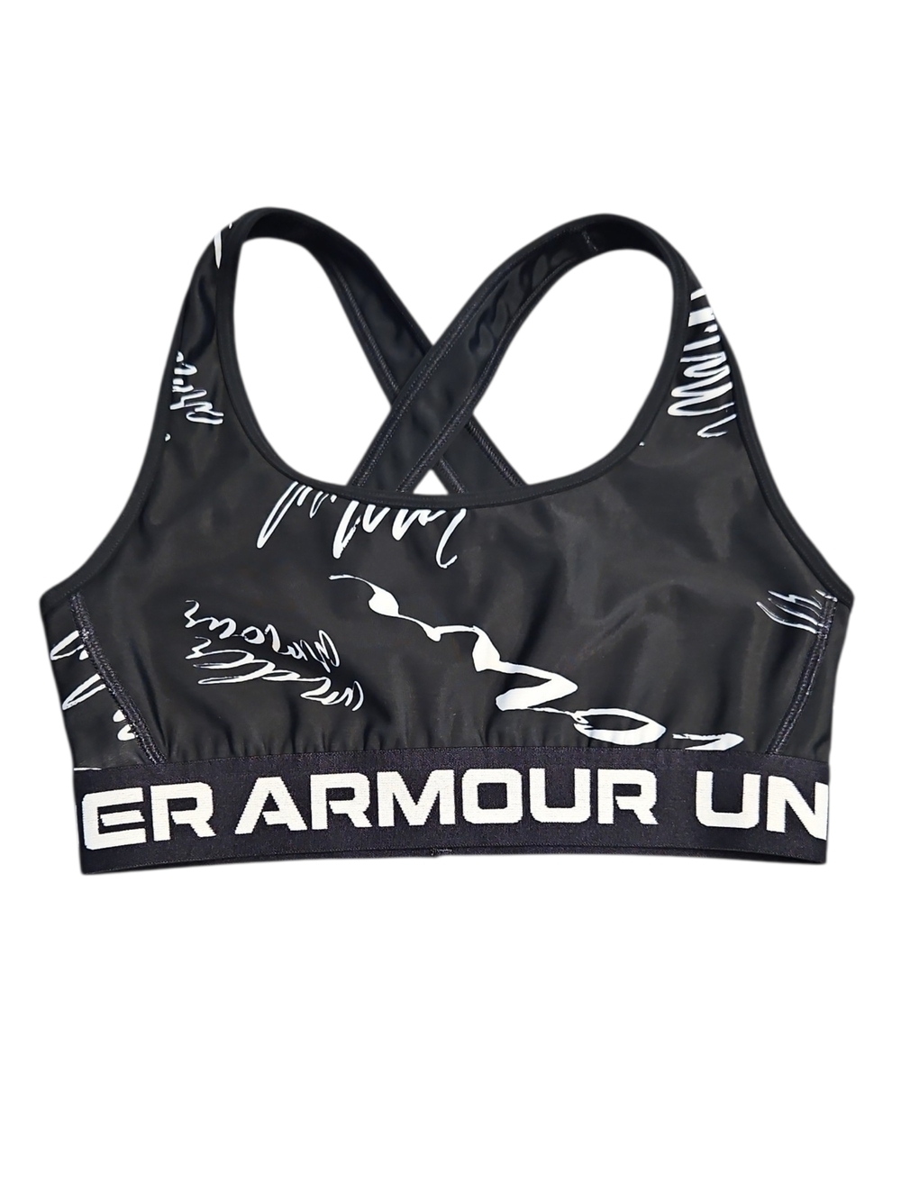 Under Armour Women's Compression Crossback Mid Printed Sports Bra Small